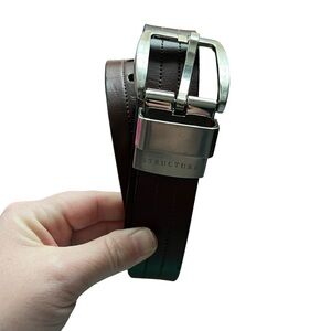 Structure Reversible Brown Black Leather Belt size 34